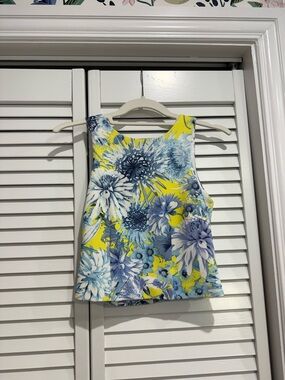 Lucy Paris Yellow Floral Textured Dress Top